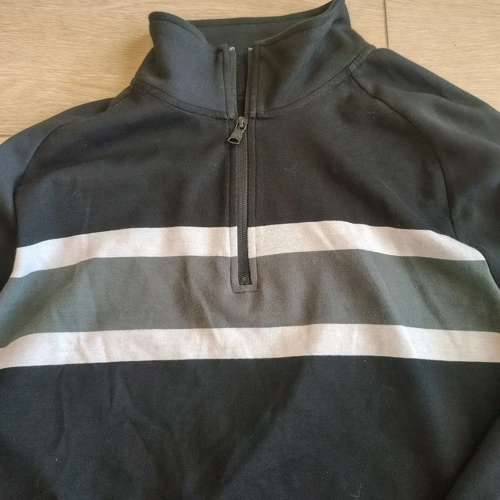 Banana Republic‎ Men's XL Gray Pullover Moisture Wicking 1/4 Zip A2
